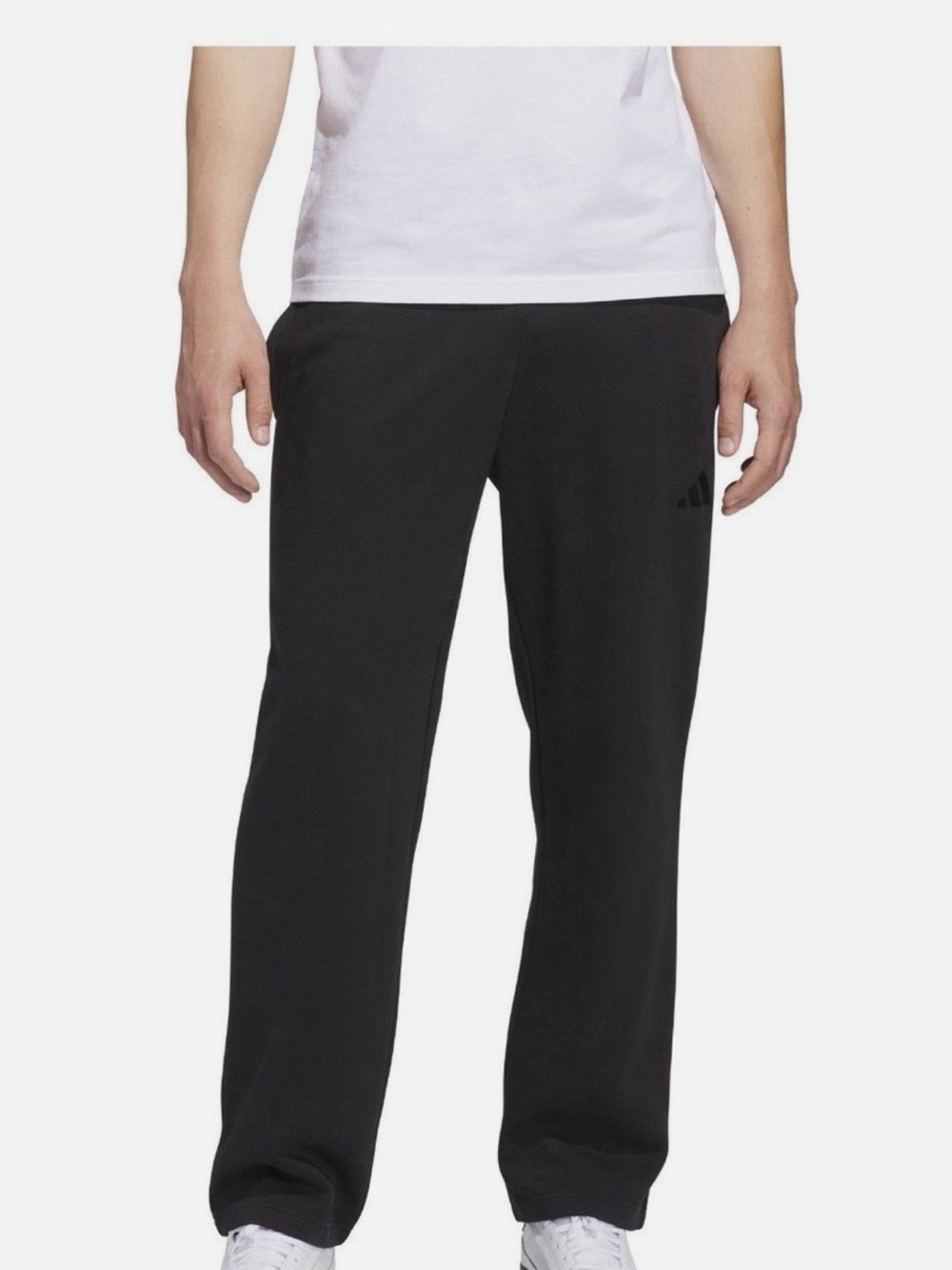 adidas Black Straight-Leg Sweatpants with Subtle Logo